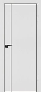 Товар Межкомнатная дверь П-21 кромка АБС черная c 4-х ст. Белый матовый